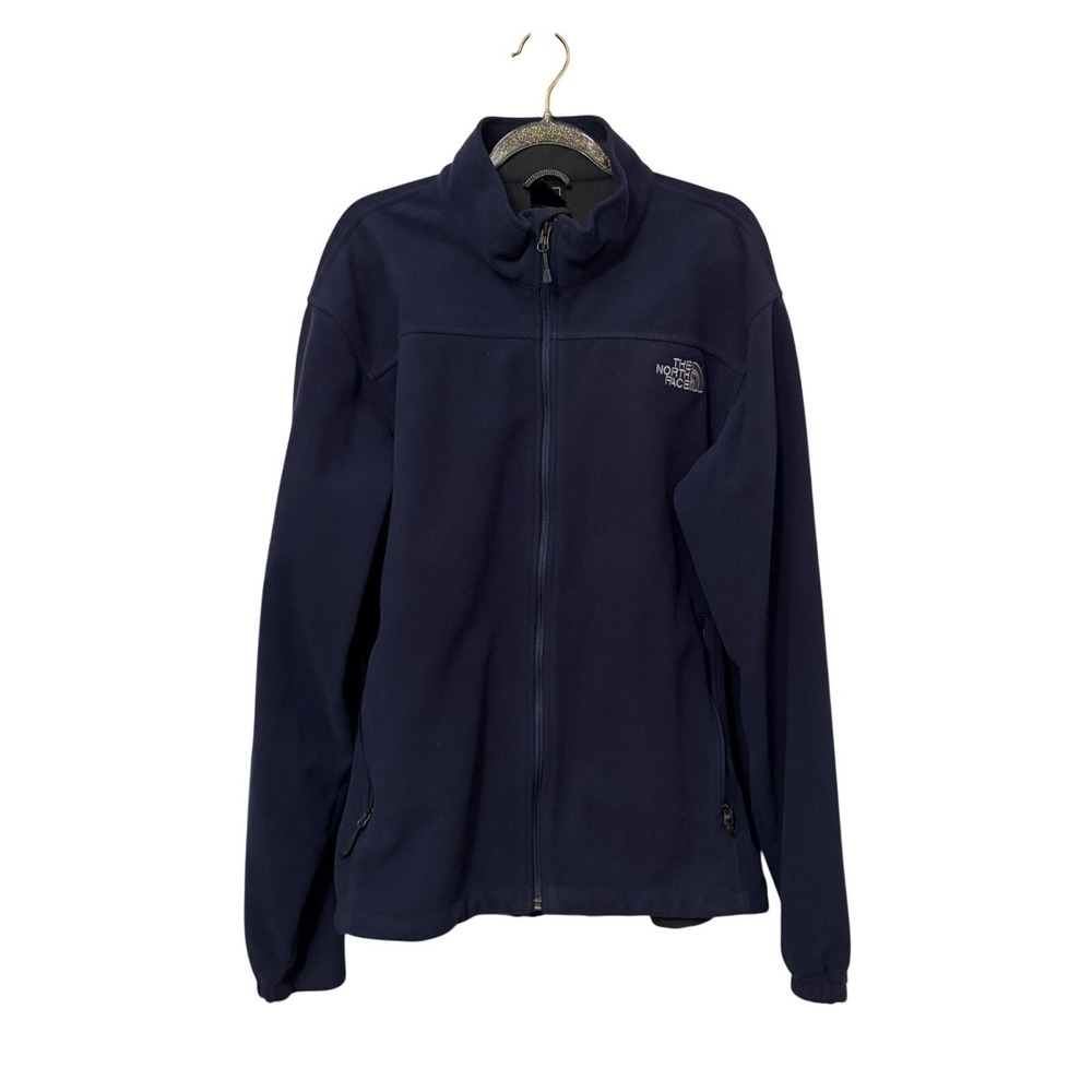 North Face Mens Fleece Full Zip Jacket L Navy Granola Outdoor Layer